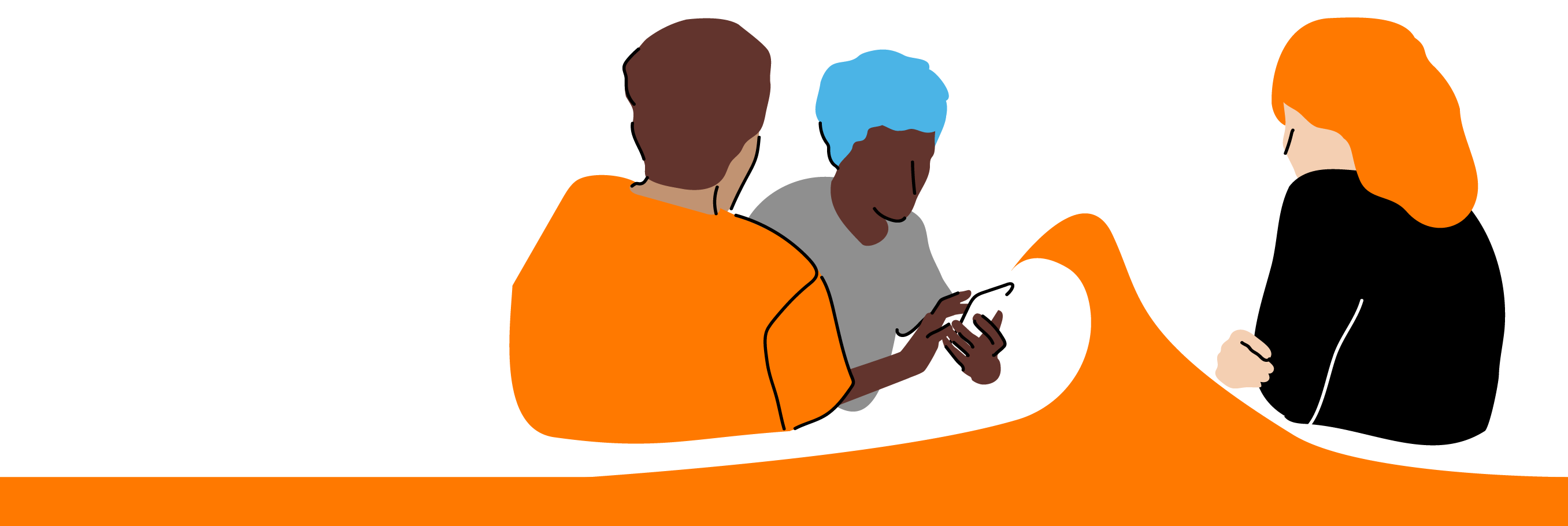 Illustration de trois silhouettes 