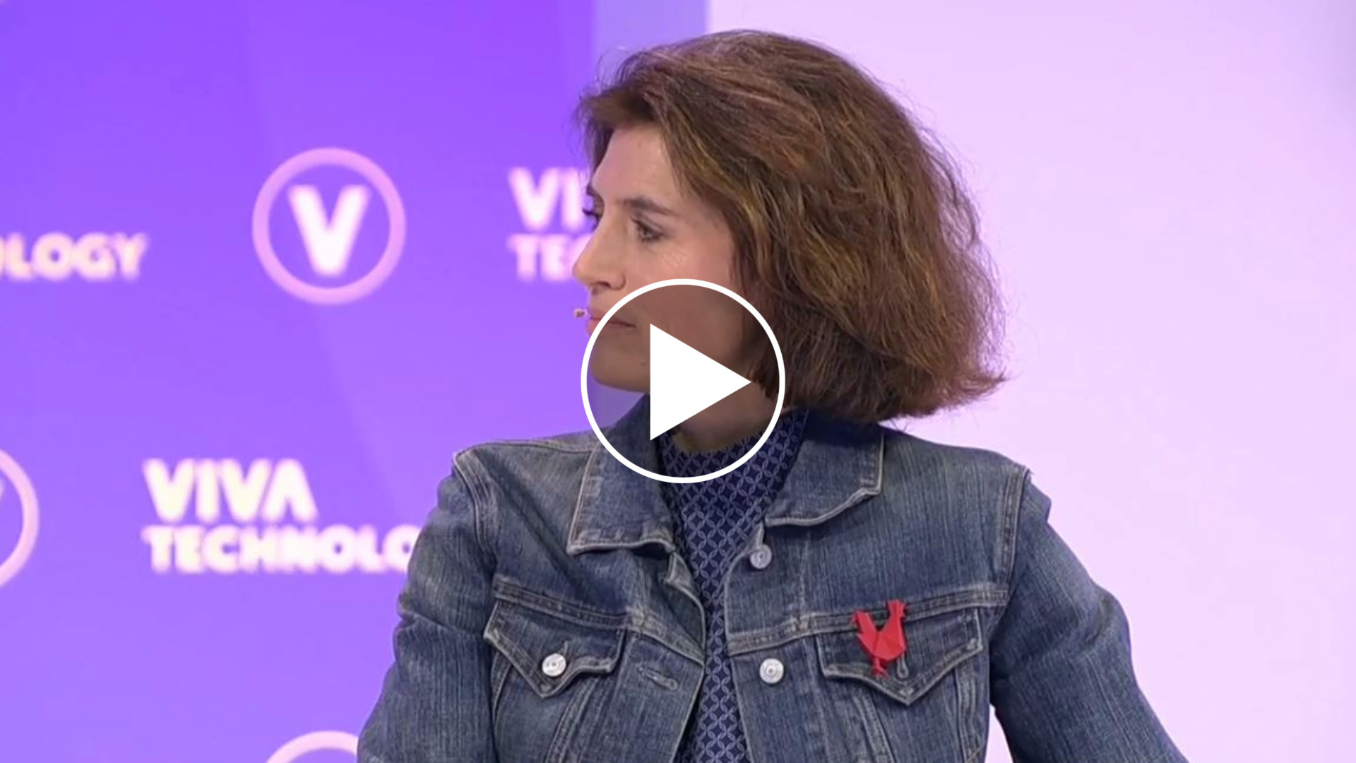 Façade image replay (version angalise) Christel Heydemann à VivaTech 2024