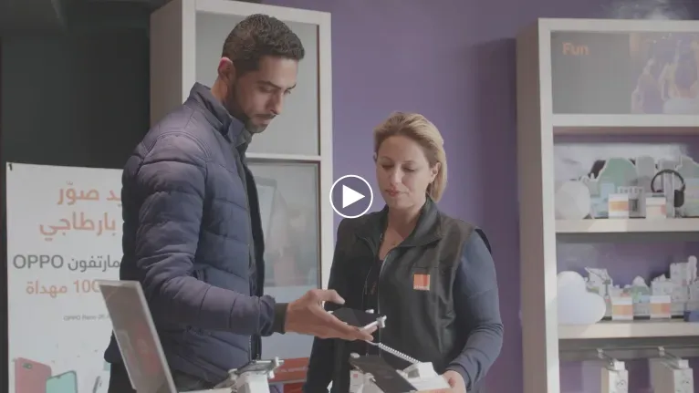 façade vidéo, picto player, film relation client