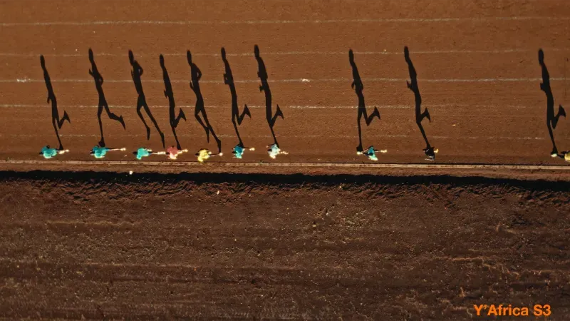coureurs kenyans vus du ciel