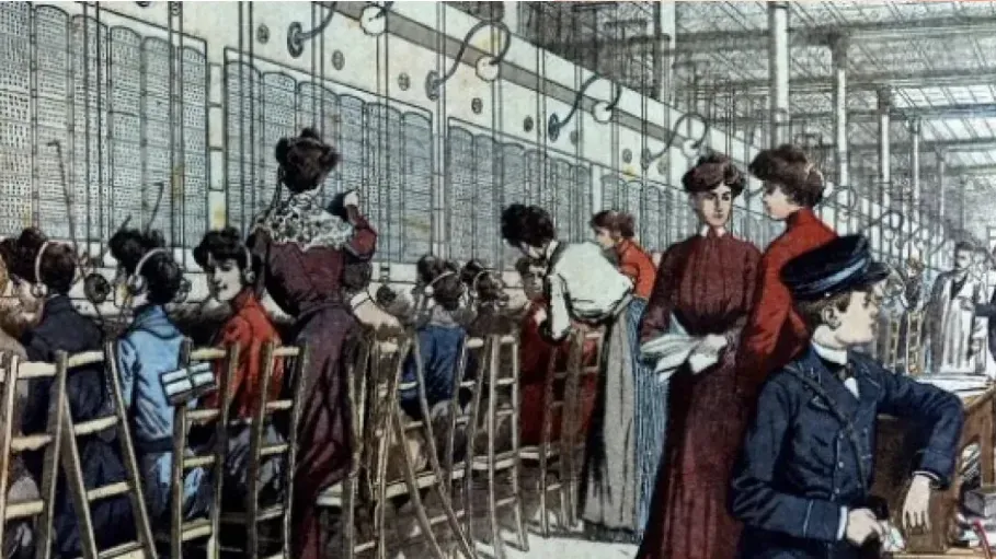 Illustration représentant les femmes du téléphone