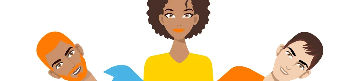 Personnages illustrés sur un carrousel