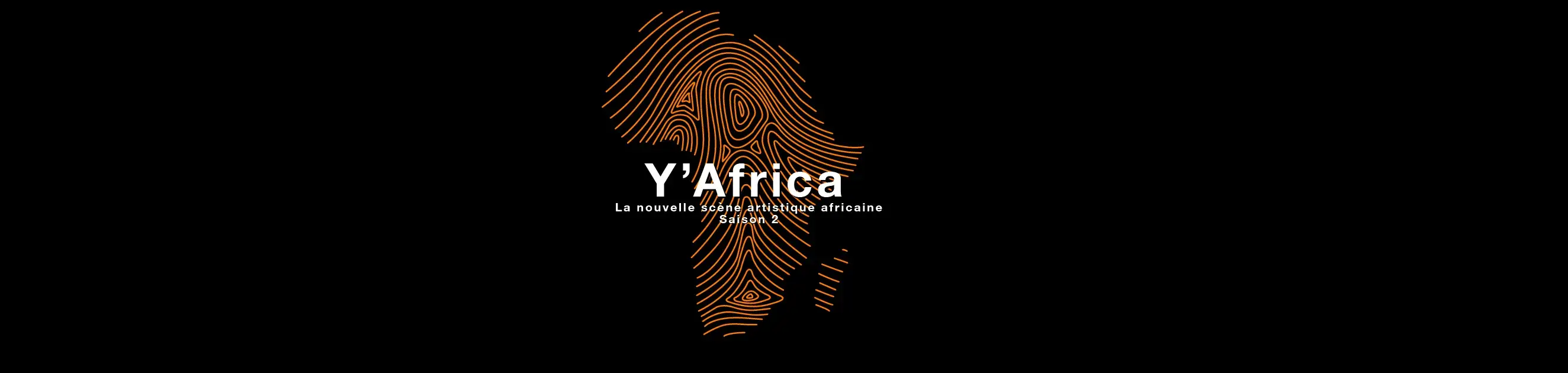 Carte Afrique stylisée avec empreinte digitale orange sur fond noir